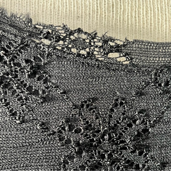 Free People Black Stretchy Lace Like Dress With Flower Design Fits Small… - Picture 12 of 15